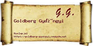 Goldberg Gyöngyi névjegykártya